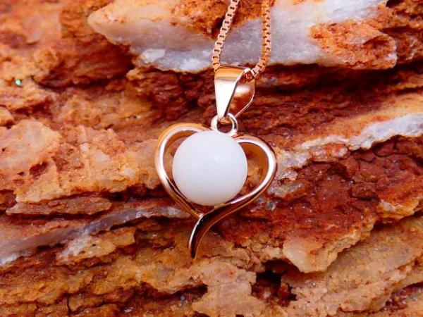 Anhänger "Herz" mit 7mm Perle